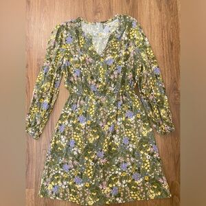 Old Navy Floral Mini Dress - Green and Yellow